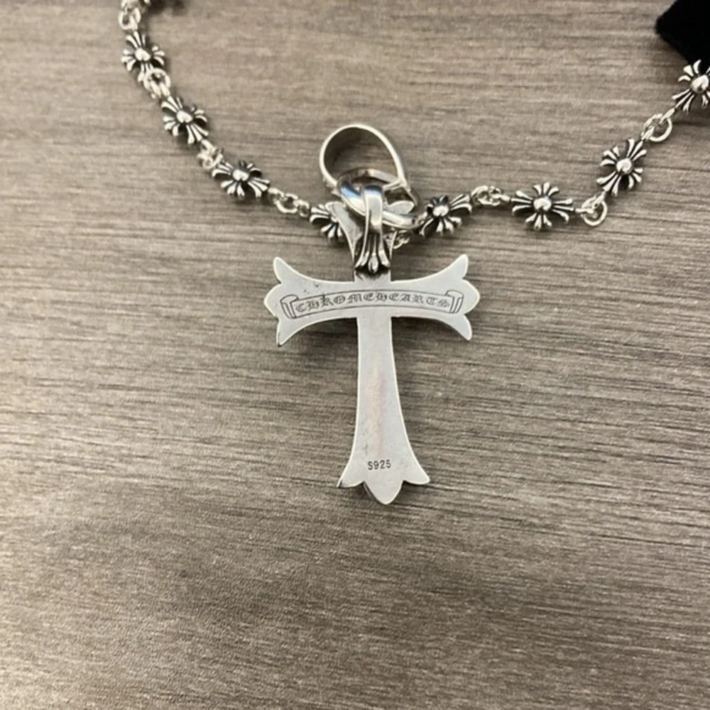 Chrome Hearts Silver Cross Pendant Necklace